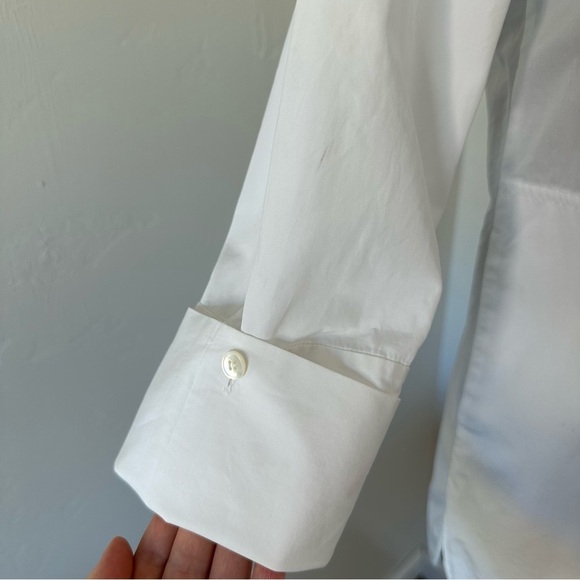 Lafayette 148 New York Wilkes Italian Sculpted Button Up Shirt Tunic Sz S - Picture 4 of 16